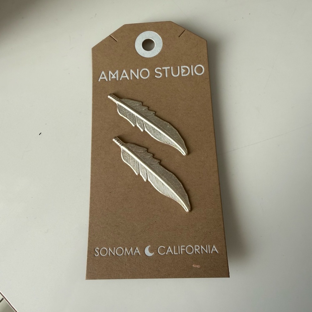 Silver Feather Hair Clips